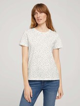 T-Shirt mit Bio-Baumwolle - Frauen - offwhite dot design T-Shirt mit Bio-Baumwolle - Frauen - offwhite dot design - 1 - TOM TAILOR