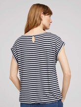 Elastisches T-Shirt mit Print - Frauen - navy stripe Elastisches T-Shirt mit Print - Frauen - navy stripe - 2 - TOM TAILOR