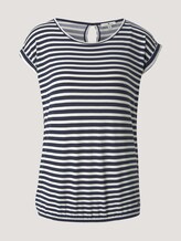 Elastisches T-Shirt mit Print - Frauen - navy stripe Elastisches T-Shirt mit Print - Frauen - navy stripe - 7 - TOM TAILOR