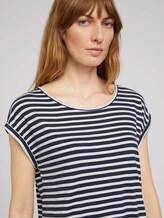 Elastisches T-Shirt mit Print - Frauen - navy stripe Elastisches T-Shirt mit Print - Frauen - navy stripe - 9 - TOM TAILOR