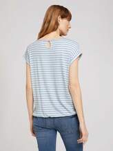 Elastisches T-Shirt mit Print - Frauen - blue offwhite stripe Elastisches T-Shirt mit Print - Frauen - blue offwhite stripe - 2 - TOM TAILOR