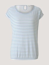 Elastisches T-Shirt mit Print - Frauen - blue offwhite stripe Elastisches T-Shirt mit Print - Frauen - blue offwhite stripe - 7 - TOM TAILOR