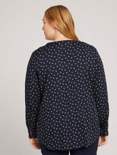 Curvy - Blouse met aangerimpelde taille - Vrouwen - navy brown dot Curvy - Blouse met aangerimpelde taille - Vrouwen - navy brown dot - 2 - My True Me