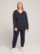 Curvy - Blouse met aangerimpelde taille - Vrouwen - navy brown dot Curvy - Blouse met aangerimpelde taille - Vrouwen - navy brown dot - 3 - My True Me