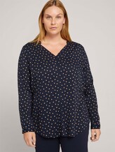 Curvy - Blouse met aangerimpelde taille - Vrouwen - navy brown dot Curvy - Blouse met aangerimpelde taille - Vrouwen - navy brown dot - 5 - My True Me
