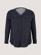 Curvy - Blouse met aangerimpelde taille - Vrouwen - navy brown dot Curvy - Blouse met aangerimpelde taille - Vrouwen - navy brown dot - 7 - My True Me