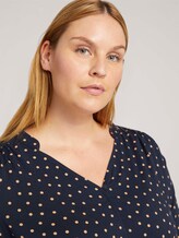 Curvy - Blouse met aangerimpelde taille - Vrouwen - navy brown dot Curvy - Blouse met aangerimpelde taille - Vrouwen - navy brown dot - 9 - My True Me