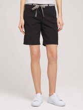 Chino Bermuda Shorts mit Gürtel - Frauen - deep black Chino Bermuda Shorts mit Gürtel - Frauen - deep black - 1 - TOM TAILOR