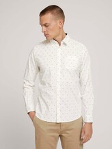Patterned stretch shirt - Men - off white scattered design Patterned stretch shirt - Men - off white scattered design - 1 - TOM TAILOR