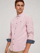 textured shirt - Men - chilli oil red chambray textured shirt - Men - chilli oil red chambray - 5 - TOM TAILOR
