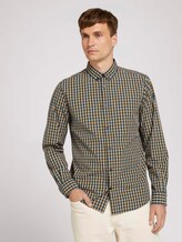 Checked shirt - Men - blue yellow navy small check Checked shirt - Men - blue yellow navy small check - 1 - TOM TAILOR