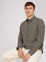Checked shirt - Men - blue yellow navy small check Checked shirt - Men - blue yellow navy small check - 5 - TOM TAILOR
