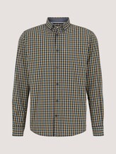 Checked shirt - Men - blue yellow navy small check Checked shirt - Men - blue yellow navy small check - 7 - TOM TAILOR