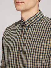 Checked shirt - Men - blue yellow navy small check Checked shirt - Men - blue yellow navy small check - 9 - TOM TAILOR