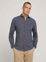 Gestructureerd overhemd - Mannen - navy white structure Gestructureerd overhemd - Mannen - navy white structure - 1 - TOM TAILOR