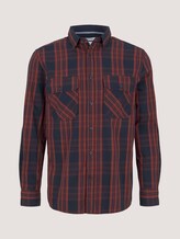 kariertes Hemd aus Bio-Baumwolle - Männer - navy red check on bedford kariertes Hemd aus Bio-Baumwolle - Männer - navy red check on bedford - 7 - TOM TAILOR