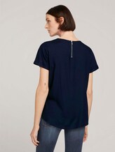 Kurzarmbluse mit Reißverschluss - Frauen - Sky Captain Blue Kurzarmbluse mit Reißverschluss - Frauen - Sky Captain Blue - 2 - TOM TAILOR Denim