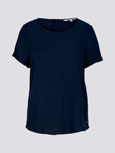 Kurzarmbluse mit Reißverschluss - Frauen - Sky Captain Blue Kurzarmbluse mit Reißverschluss - Frauen - Sky Captain Blue - 7 - TOM TAILOR Denim