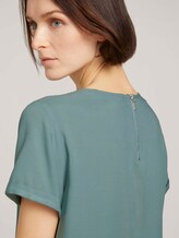 Kurzarmbluse mit Reißverschluss - Frauen - Mineral Stone Blue Kurzarmbluse mit Reißverschluss - Frauen - Mineral Stone Blue - 10 - TOM TAILOR Denim