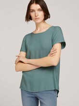 Kurzarmbluse mit Reißverschluss - Frauen - Mineral Stone Blue Kurzarmbluse mit Reißverschluss - Frauen - Mineral Stone Blue - 5 - TOM TAILOR Denim