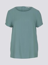 Kurzarmbluse mit Reißverschluss - Frauen - Mineral Stone Blue Kurzarmbluse mit Reißverschluss - Frauen - Mineral Stone Blue - 7 - TOM TAILOR Denim