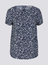 Kurzarmbluse mit Reißverschluss - Frauen - blue flower print Kurzarmbluse mit Reißverschluss - Frauen - blue flower print - 7 - TOM TAILOR Denim