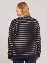 Gestreepte trui van biologisch katoen - Vrouwen - navy beige stripe Gestreepte trui van biologisch katoen - Vrouwen - navy beige stripe - 2 - My True Me