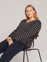 Gestreepte trui van biologisch katoen - Vrouwen - navy beige stripe Gestreepte trui van biologisch katoen - Vrouwen - navy beige stripe - 5 - My True Me
