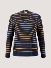 Gestreepte trui van biologisch katoen - Vrouwen - navy beige stripe Gestreepte trui van biologisch katoen - Vrouwen - navy beige stripe - 7 - My True Me