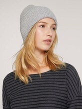 Basic-beanie van gerecycled polyester - Vrouwen - Light Silver Grey Mélange Basic-beanie van gerecycled polyester - Vrouwen - Light Silver Grey Mélange - 5 - TOM TAILOR Denim