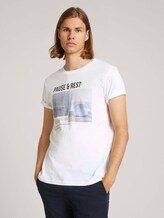 t-shirt with a photo print - Men - White t-shirt with a photo print - Men - White - 1 - TOM TAILOR Denim