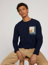 shirt met lange mouwen met print van biologisch katoen - Mannen - Sky Captain Blue shirt met lange mouwen met print van biologisch katoen - Mannen - Sky Captain Blue - 5 - TOM TAILOR Denim