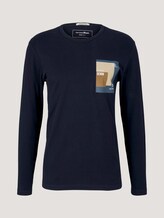 shirt met lange mouwen met print van biologisch katoen - Mannen - Sky Captain Blue shirt met lange mouwen met print van biologisch katoen - Mannen - Sky Captain Blue - 7 - TOM TAILOR Denim