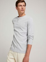 shirt met lange mouwen en henleykraag - Mannen - Light Stone Grey Melange shirt met lange mouwen en henleykraag - Mannen - Light Stone Grey Melange - 5 - TOM TAILOR Denim