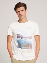 Fotoprint T-Shirt mit Bio-Baumwolle - Männer - Soft Light Beige Fotoprint T-Shirt mit Bio-Baumwolle - Männer - Soft Light Beige - 1 - TOM TAILOR Denim