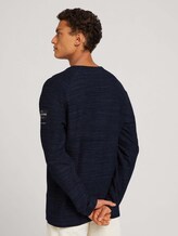 textured long-sleeved shirt - Men - Sky Captain Blue Non-Solid textured long-sleeved shirt - Men - Sky Captain Blue Non-Solid - 2 - TOM TAILOR Denim