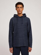 textured hoodie - Men - Sky Captain Blue Non-Solid textured hoodie - Men - Sky Captain Blue Non-Solid - 1 - TOM TAILOR Denim