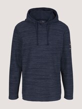 textured hoodie - Men - Sky Captain Blue Non-Solid textured hoodie - Men - Sky Captain Blue Non-Solid - 7 - TOM TAILOR Denim