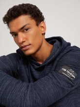 textured hoodie - Men - Sky Captain Blue Non-Solid textured hoodie - Men - Sky Captain Blue Non-Solid - 9 - TOM TAILOR Denim