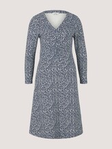 Gedessineerde midi-jurk met ruches - Vrouwen - blue offwhite minimal Gedessineerde midi-jurk met ruches - Vrouwen - blue offwhite minimal - 7 - TOM TAILOR