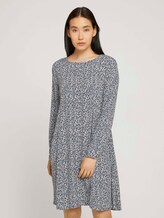 Gemustertes Kleid mit LENZING™ ECOVERO™ - Frauen - blue offwhite minimal Gemustertes Kleid mit LENZING™ ECOVERO™ - Frauen - blue offwhite minimal - 1 - TOM TAILOR