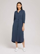 Midi Blusenkleid mit Lyocell - Frauen - Dark Denim Blue Midi Blusenkleid mit Lyocell - Frauen - Dark Denim Blue - 3 - TOM TAILOR