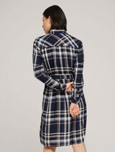 Kariertes Midi Blusenkleid - Frauen - navy blue beige check Kariertes Midi Blusenkleid - Frauen - navy blue beige check - 2 - TOM TAILOR