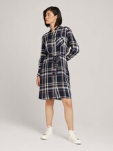 Kariertes Midi Blusenkleid - Frauen - navy blue beige check Kariertes Midi Blusenkleid - Frauen - navy blue beige check - 3 - TOM TAILOR