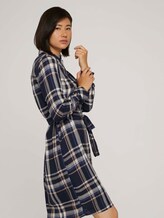 Kariertes Midi Blusenkleid - Frauen - navy blue beige check Kariertes Midi Blusenkleid - Frauen - navy blue beige check - 5 - TOM TAILOR