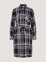 Kariertes Midi Blusenkleid - Frauen - navy blue beige check Kariertes Midi Blusenkleid - Frauen - navy blue beige check - 7 - TOM TAILOR