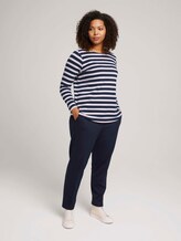 Gestreept shirt met lange mouwen van biologisch katoen - Vrouwen - navy white rose stripe Gestreept shirt met lange mouwen van biologisch katoen - Vrouwen - navy white rose stripe - 3 - My True Me