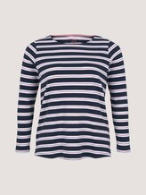 Gestreept shirt met lange mouwen van biologisch katoen - Vrouwen - navy white rose stripe Gestreept shirt met lange mouwen van biologisch katoen - Vrouwen - navy white rose stripe - 7 - My True Me
