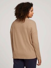 Curvy - Weiches Langarmshirt mit V-Ausschnitt - Frauen - soft camel melange Curvy - Weiches Langarmshirt mit V-Ausschnitt - Frauen - soft camel melange - 2 - My True Me