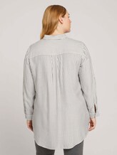 Curvy - long striped shirt blouse - Women - anthra white stripe Curvy - long striped shirt blouse - Women - anthra white stripe - 2 - My True Me